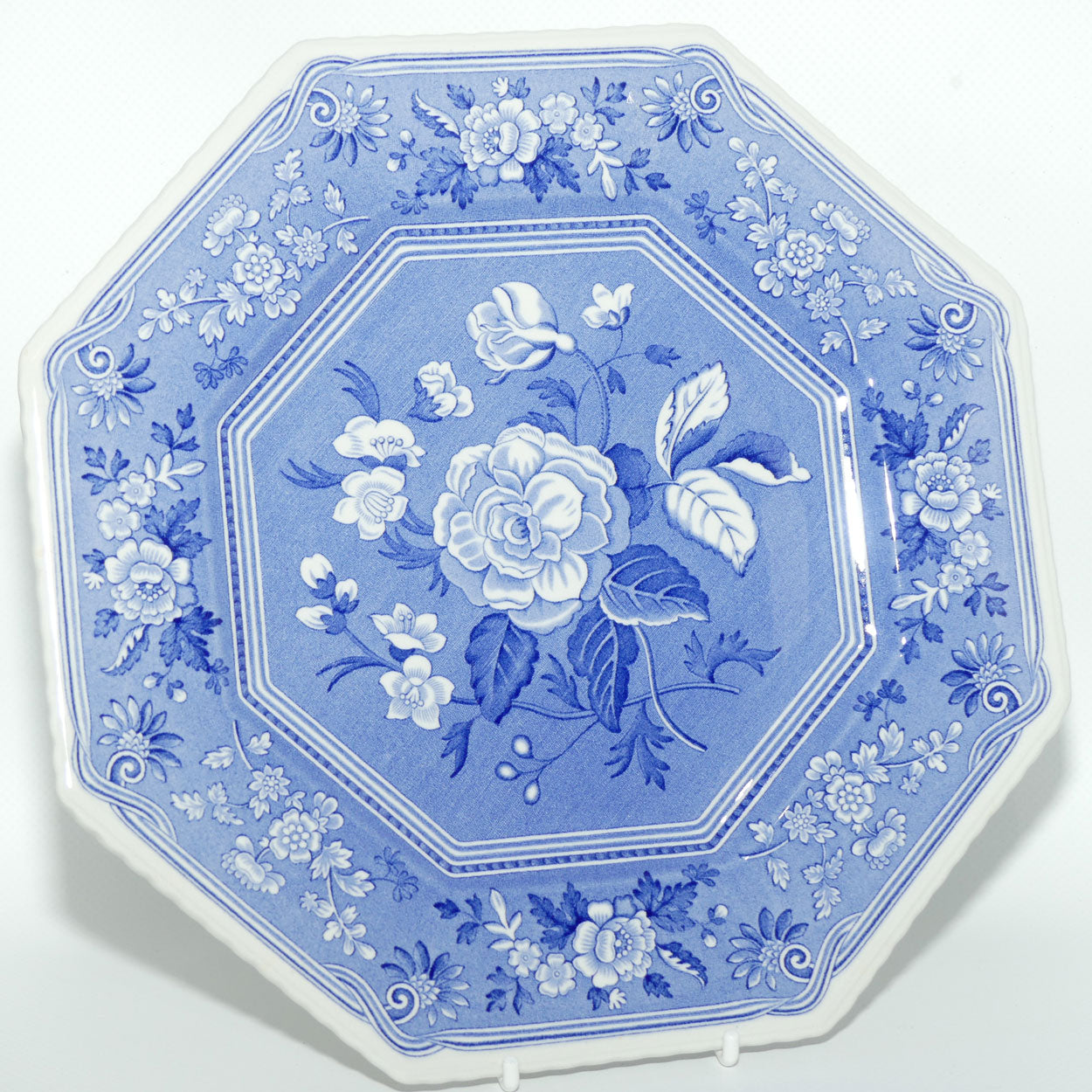 Spode Blue Room Sutherland Collection | Botanical Octagonal shape plate | signed | 24cm | boxed