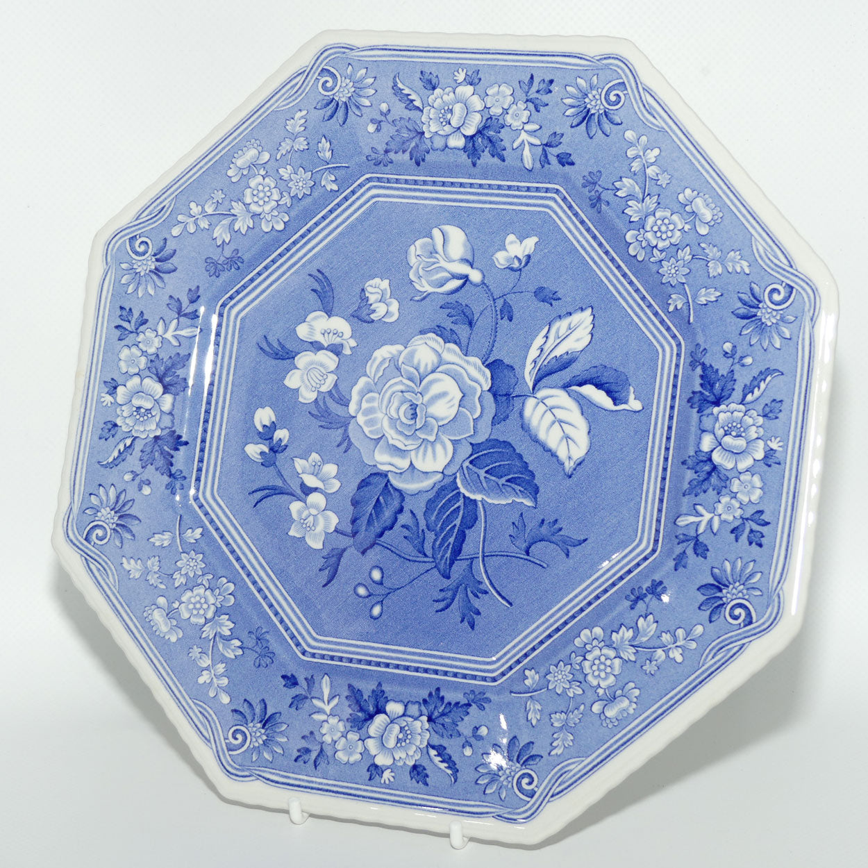 Spode Blue Room Sutherland Collection | Botanical Octagonal shape plate | signed | 24cm | boxed