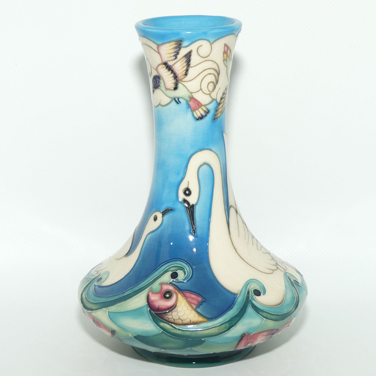 Moorcroft Odyssey Swans 62/8 vase | Ltd Ed #24/500