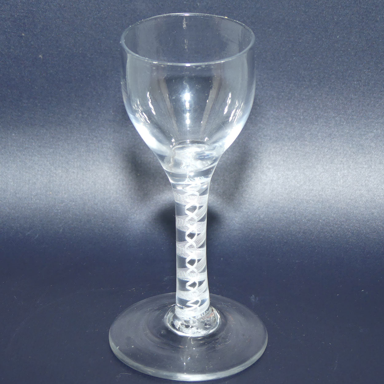 18th Century Georgian Glass with Ogee bowl and Double Series Opaque Twist | Cotton twist stem