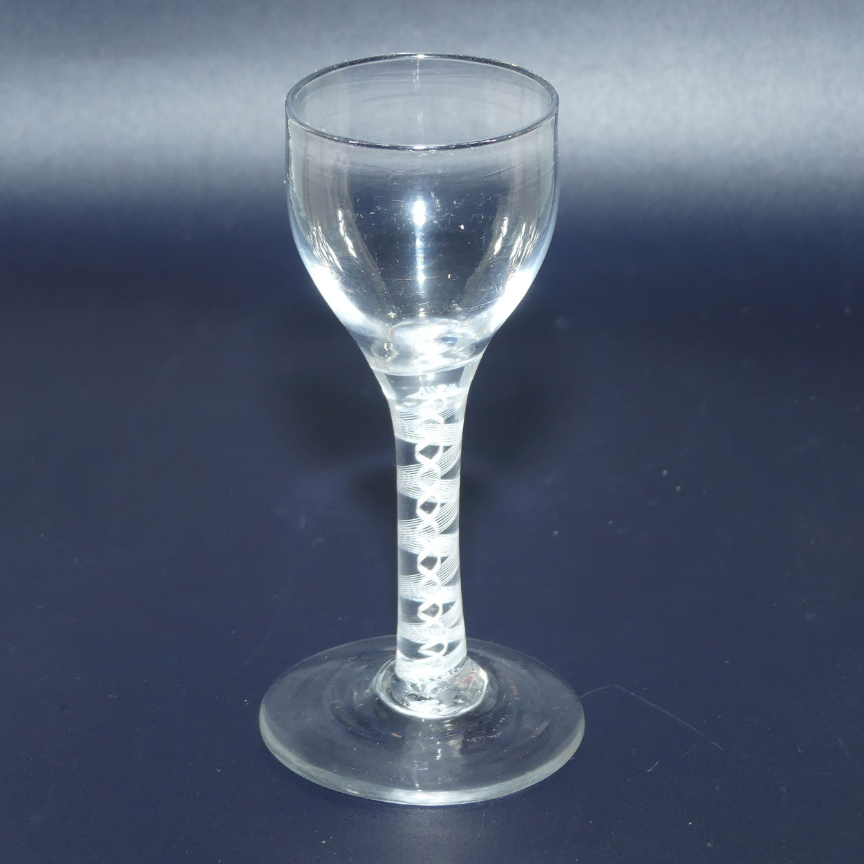 18th Century Georgian Glass with Ogee bowl and Double Series Opaque Twist | Cotton twist stem