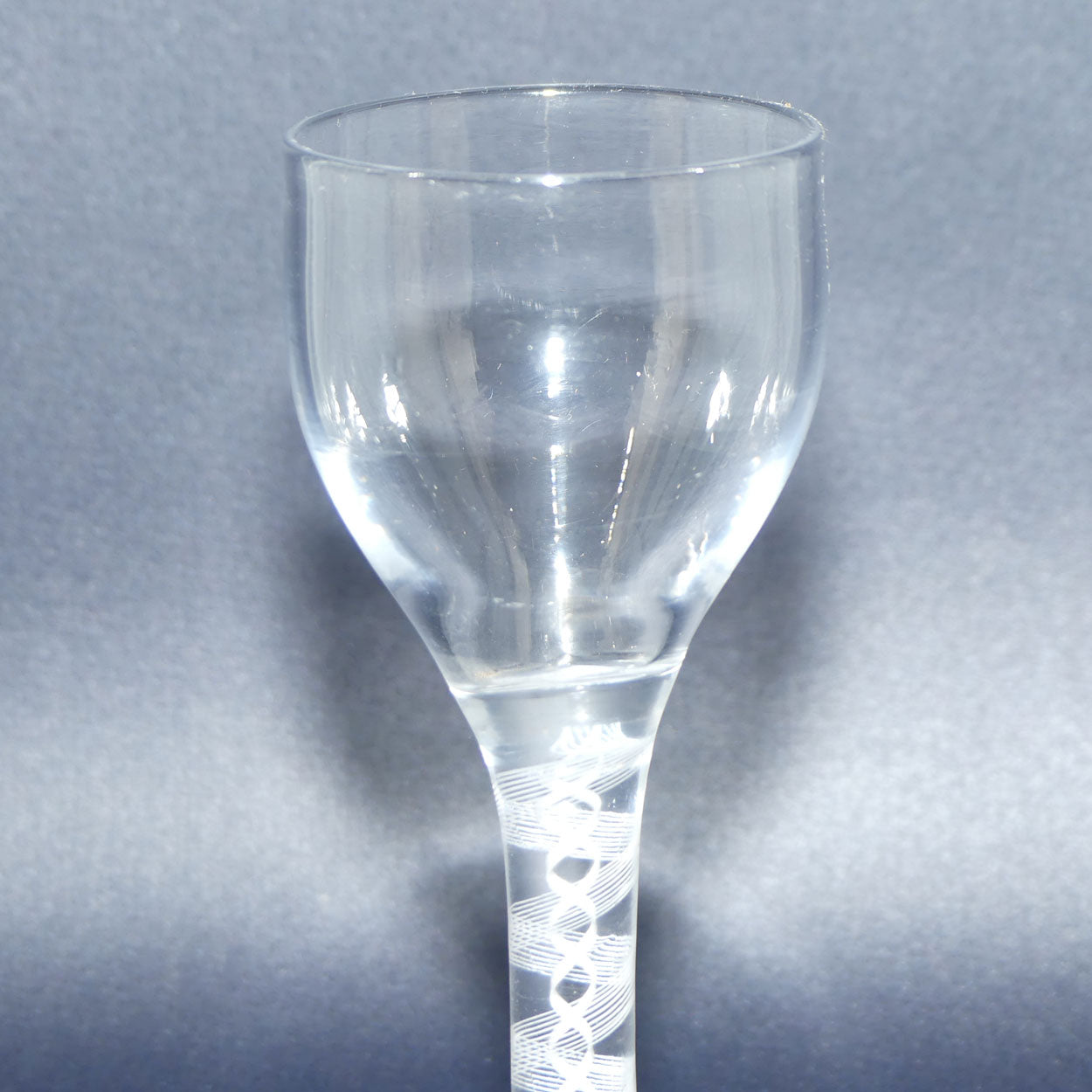 18th Century Georgian Glass with Ogee bowl and Double Series Opaque Twist | Cotton twist stem