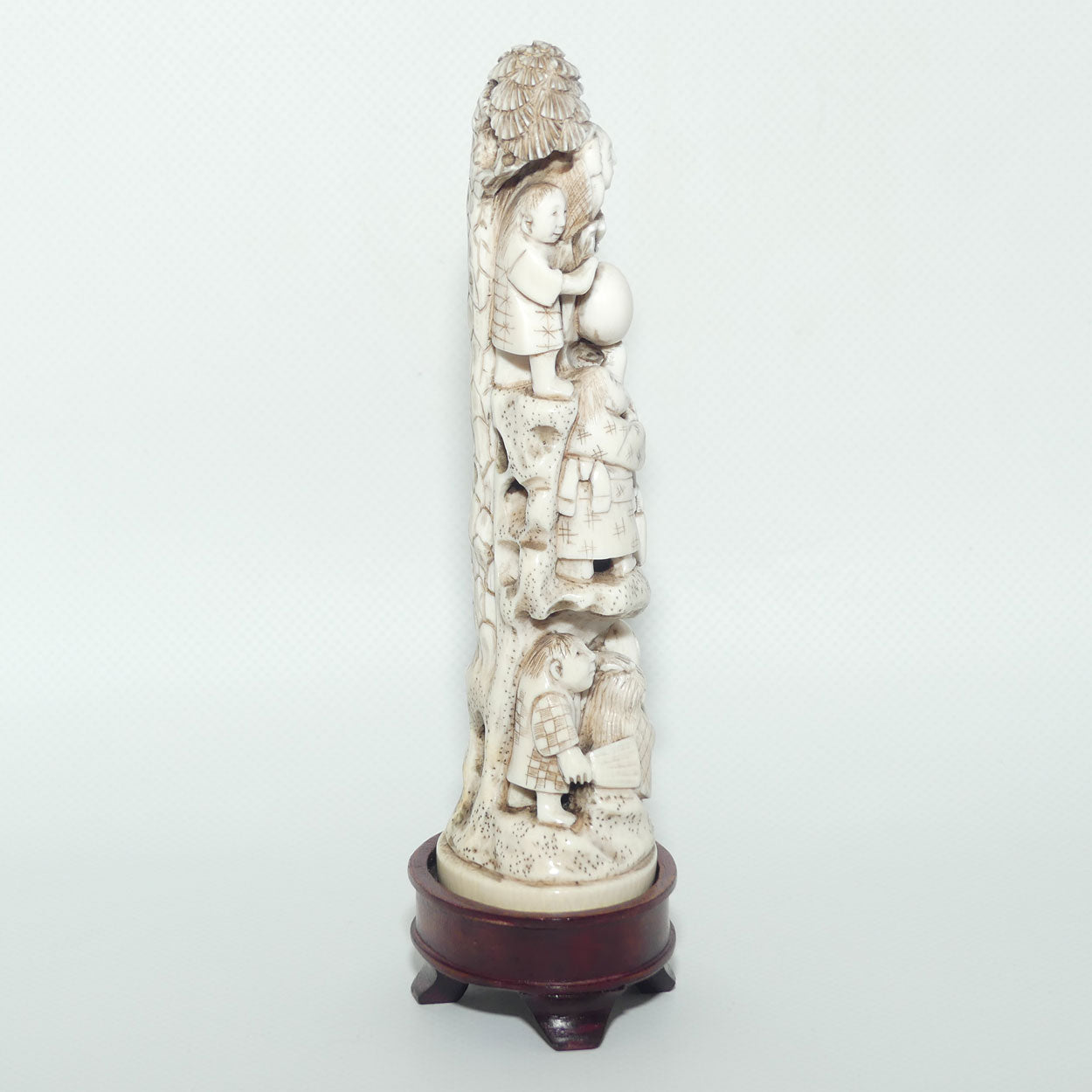 Japanese Carved Ivory Okimono figure | Karako with Balloons | Meiji period | signed