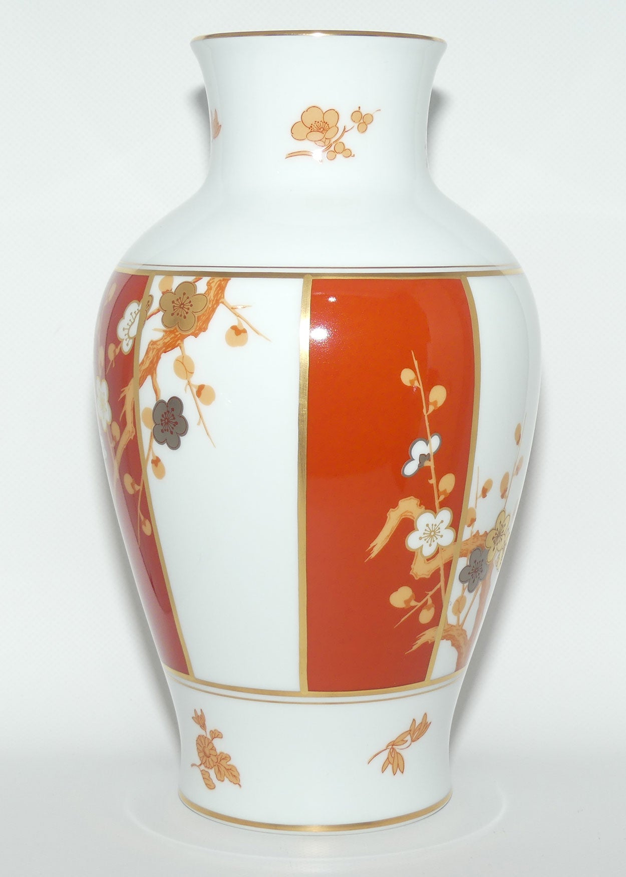 Franklin Mint | Noritake Okura Japan | Orange Red | Peach Blossom vase