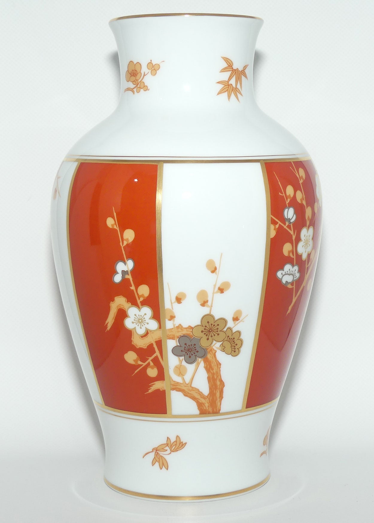 Franklin Mint | Noritake Okura Japan | Orange Red | Peach Blossom vase