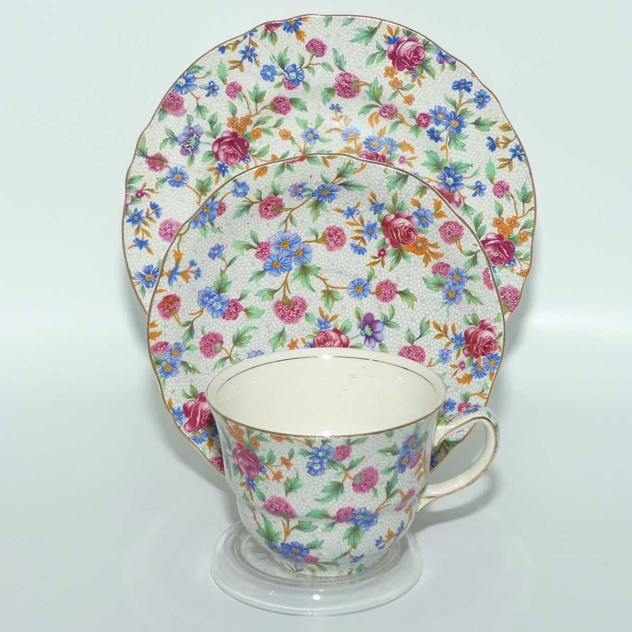 Royal Winton Old Cottage Chintz tea trio