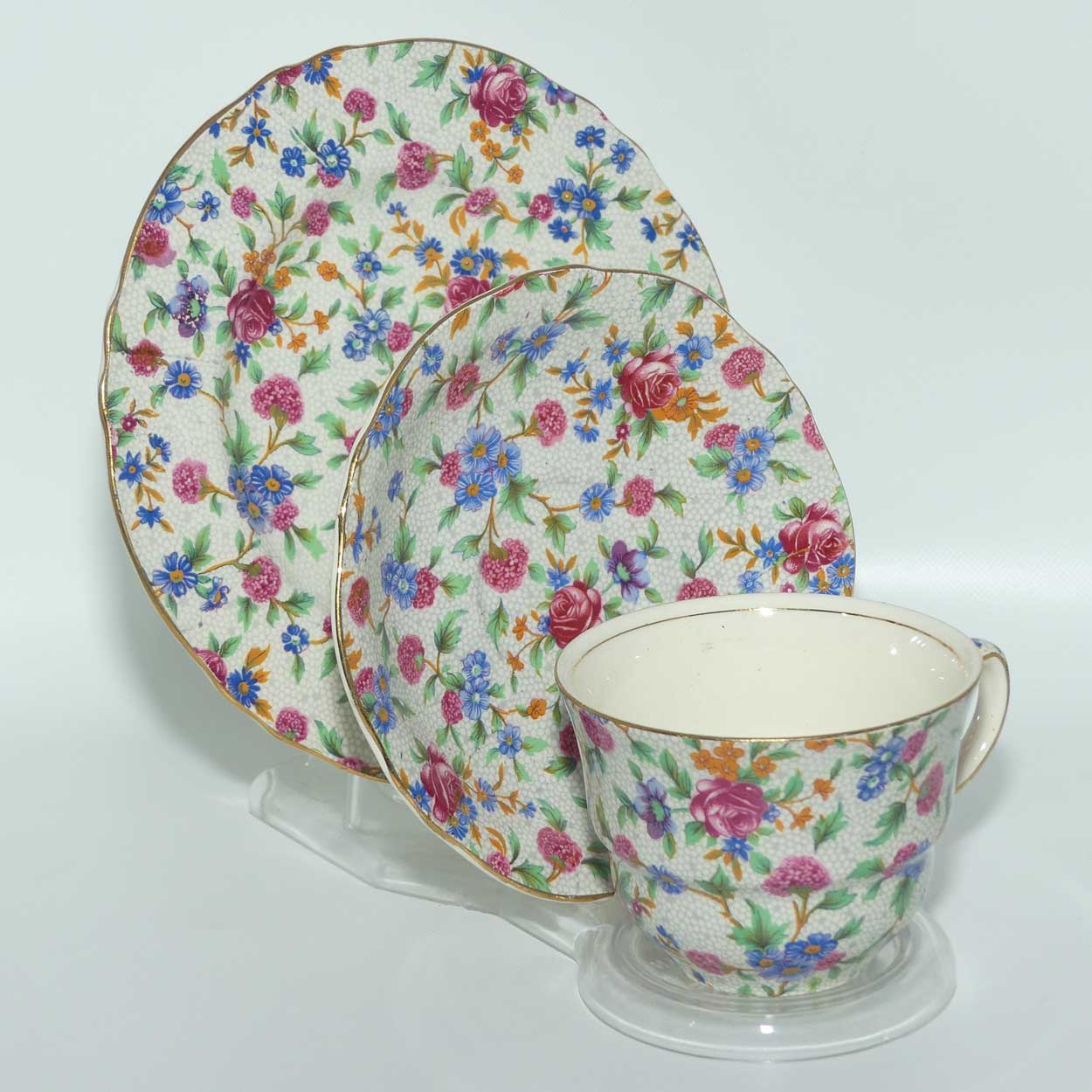Royal Winton Old Cottage Chintz tea trio