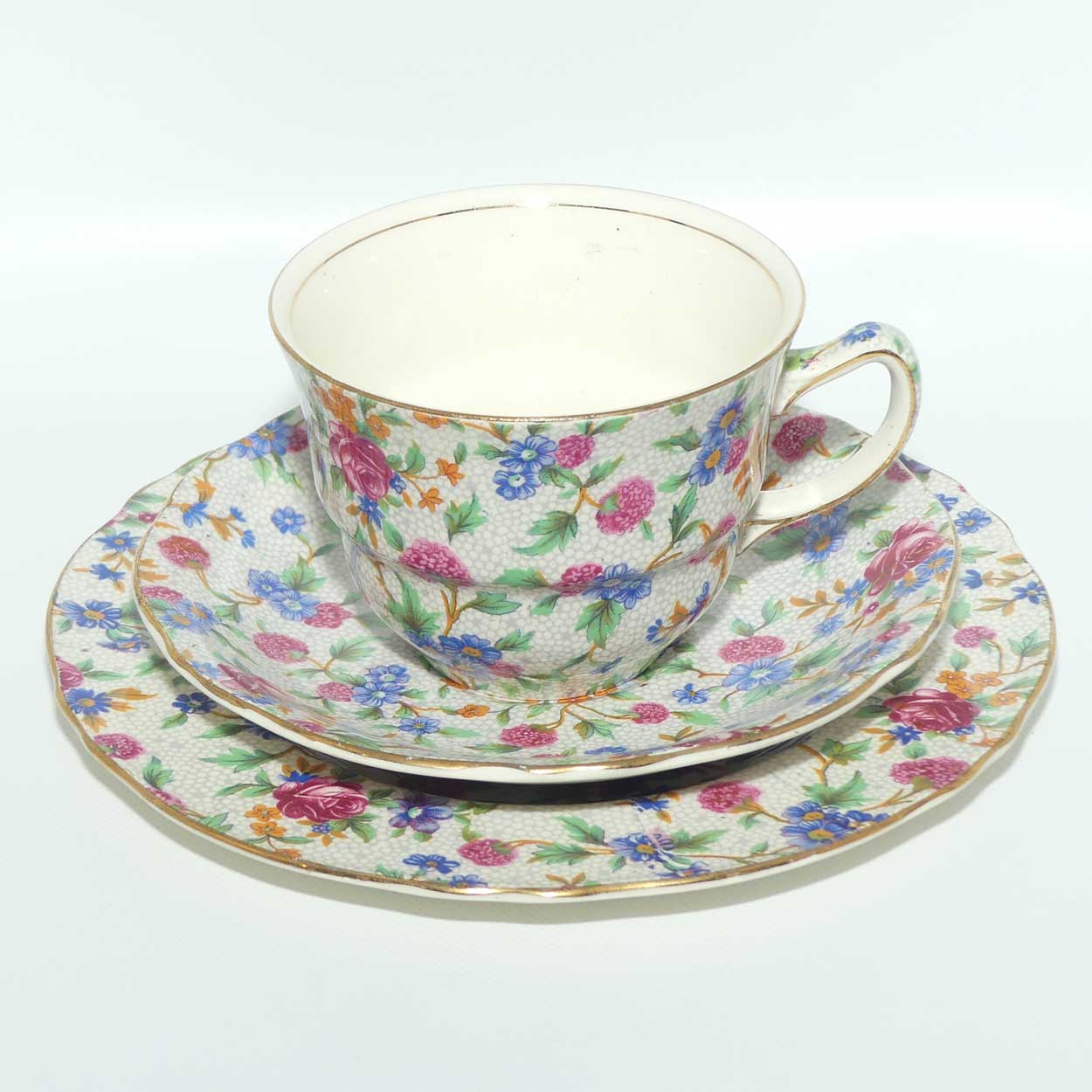 Royal Winton Old Cottage Chintz tea trio