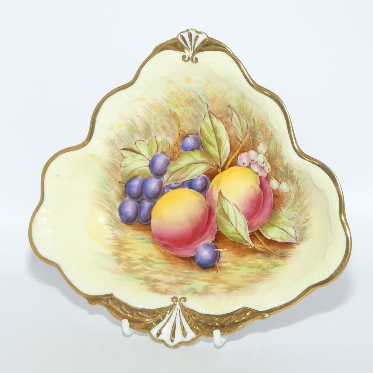 Aynsley Orchard Gold with Gilt trim trefoil shape dish