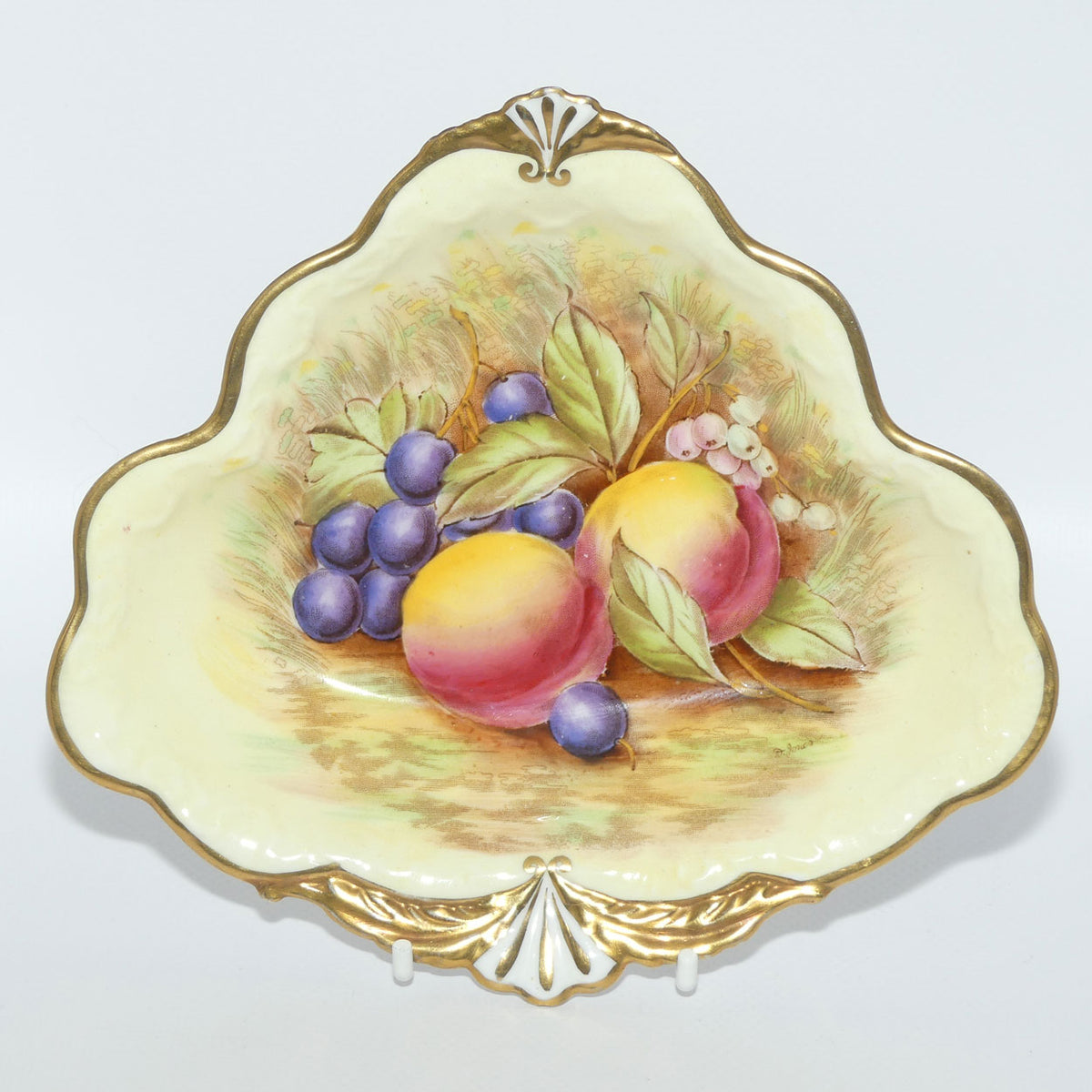 Aynsley Orchard Gold with Gilt trim trefoil shape dish