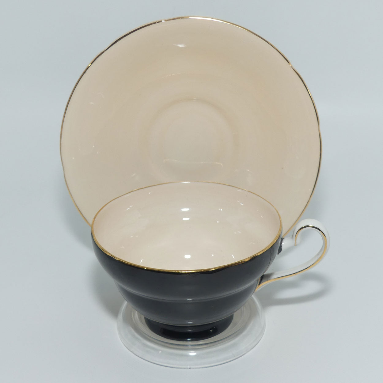 Old Royal Bone China | Black and Cream tea duo