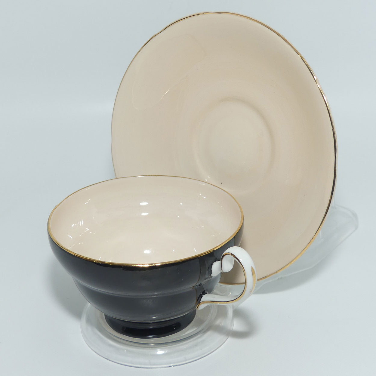 Old Royal Bone China | Black and Cream tea duo