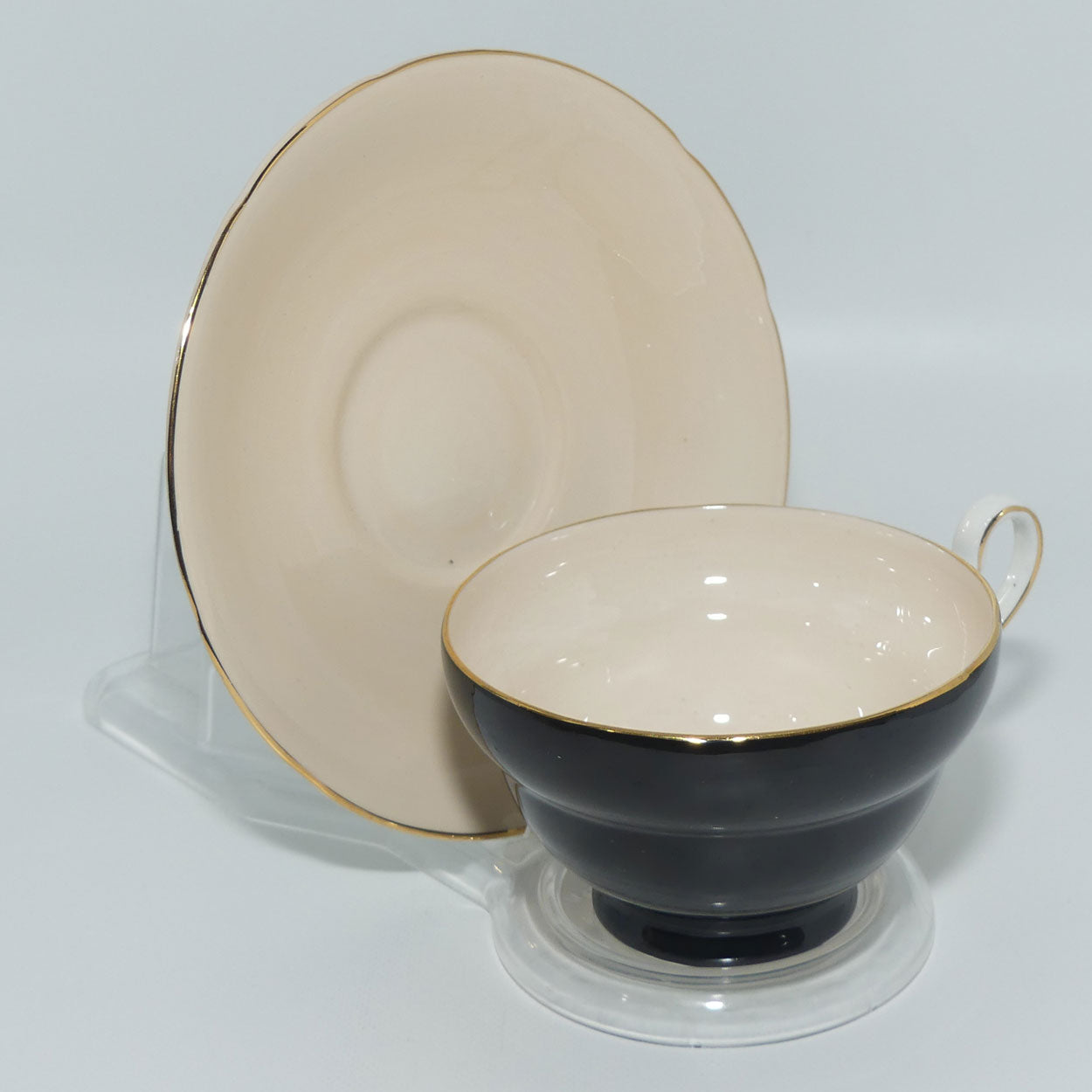 Old Royal Bone China | Black and Cream tea duo