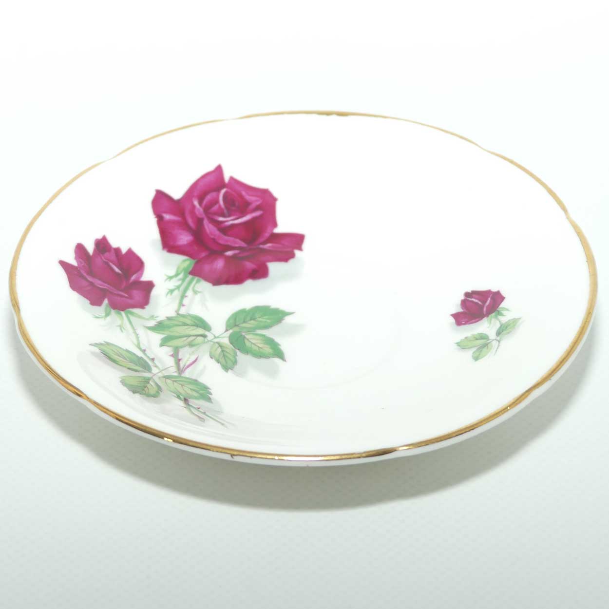 Old Royal Bone China Rich Red Rose trio