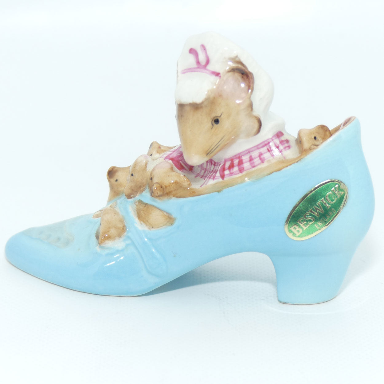 Beswick Beatrix Potter The Old Woman who lived in a Shoe | Label