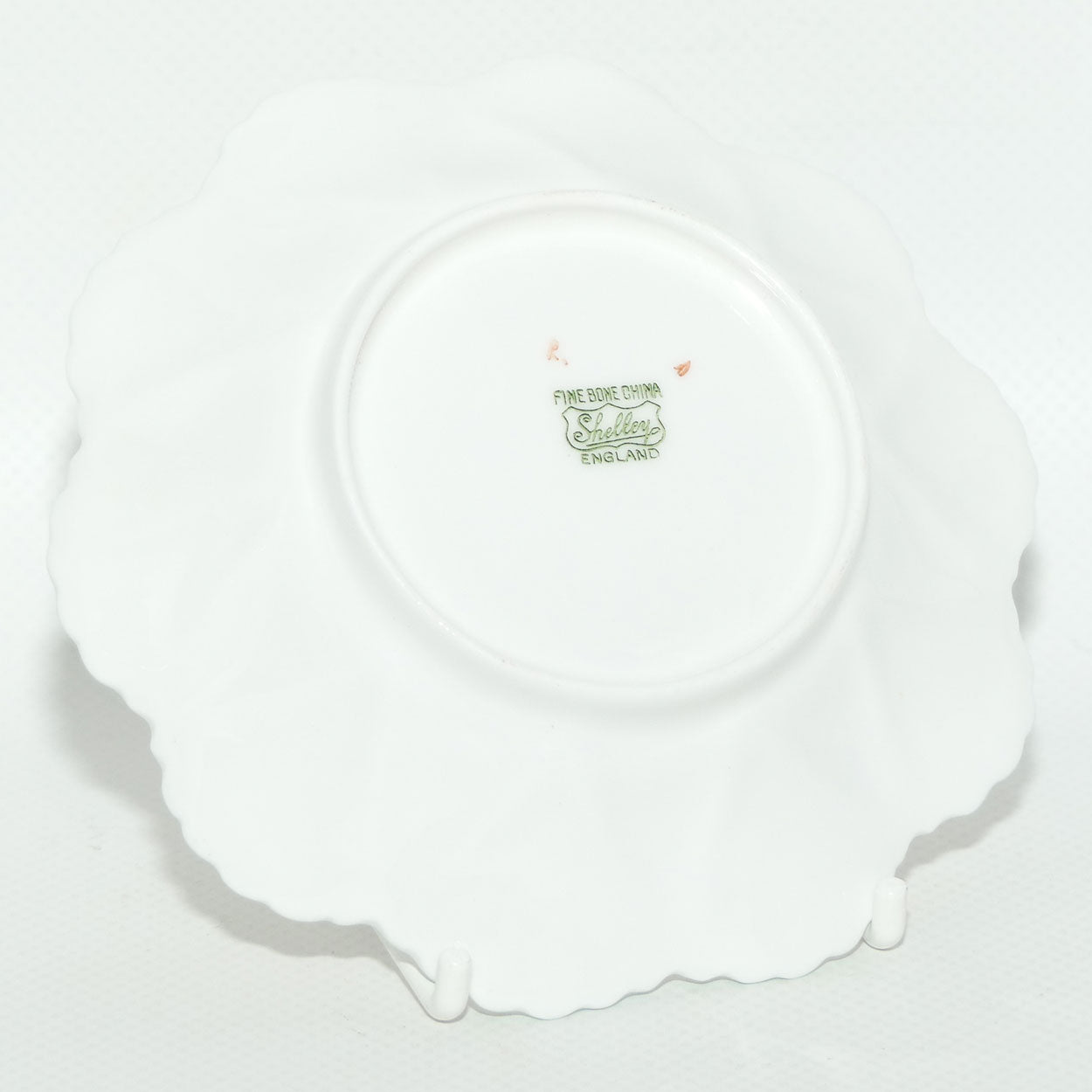 Shelley Dainty shape Oleander pattern Pale Green trim pin dish