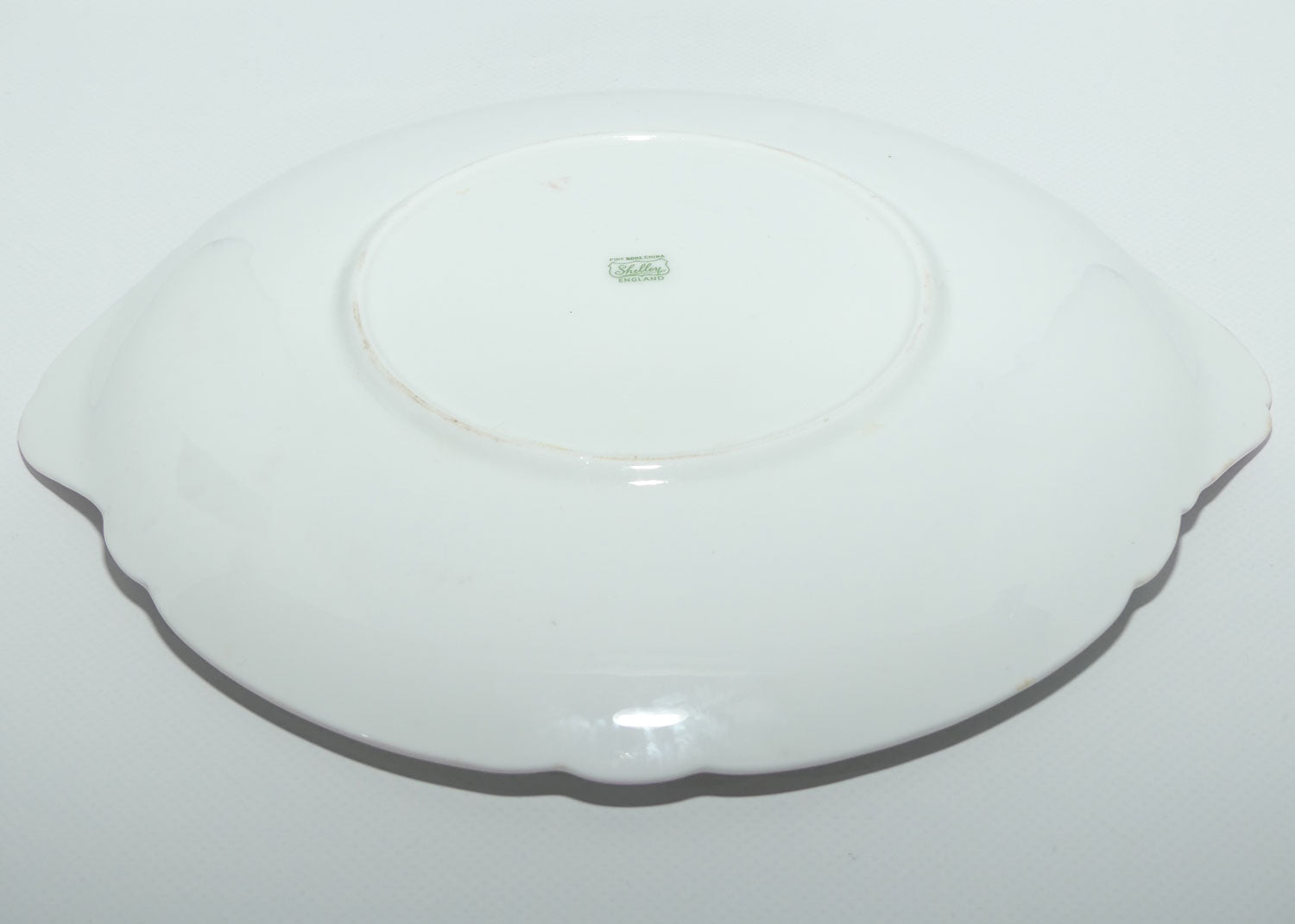 Shelley Oleander shape Stocks pattern tab handle cake plate