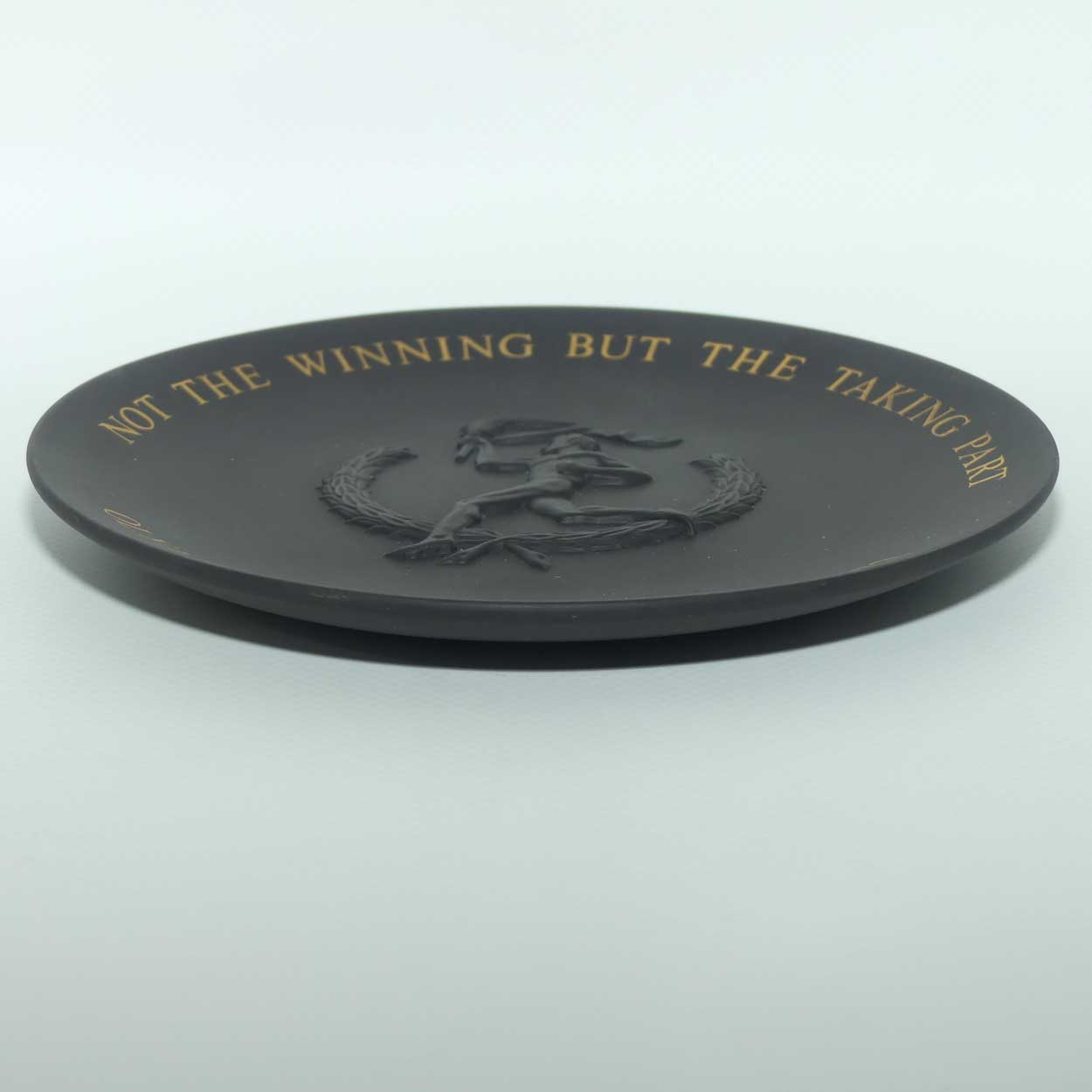 Wedgwood Basalt plate | Olympiad XX Munich 1972 | Not the Winning but the Taking Part | boxed