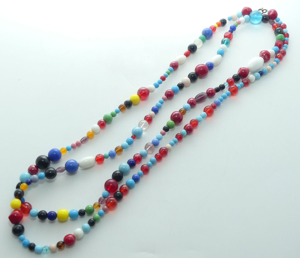 Vintage set of Multicolored Glass Beads | Opera Length or Double Strand