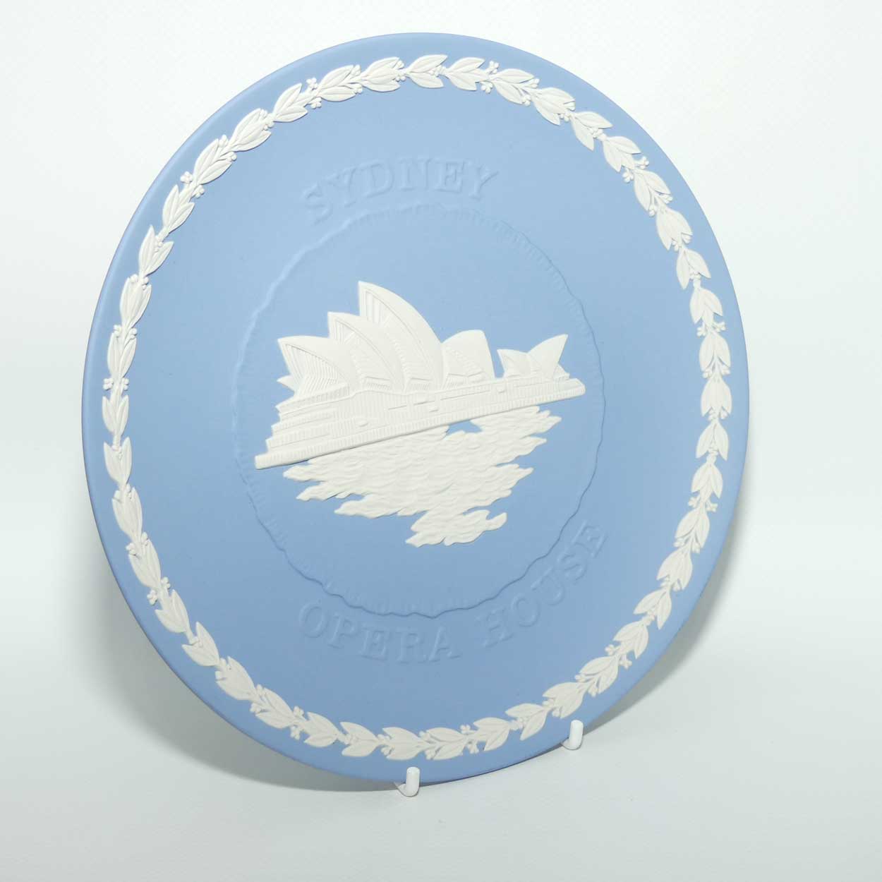 Wedgwood Jasper | White on Pale Blue plate | Sydney Opera House plate | boxed | #2