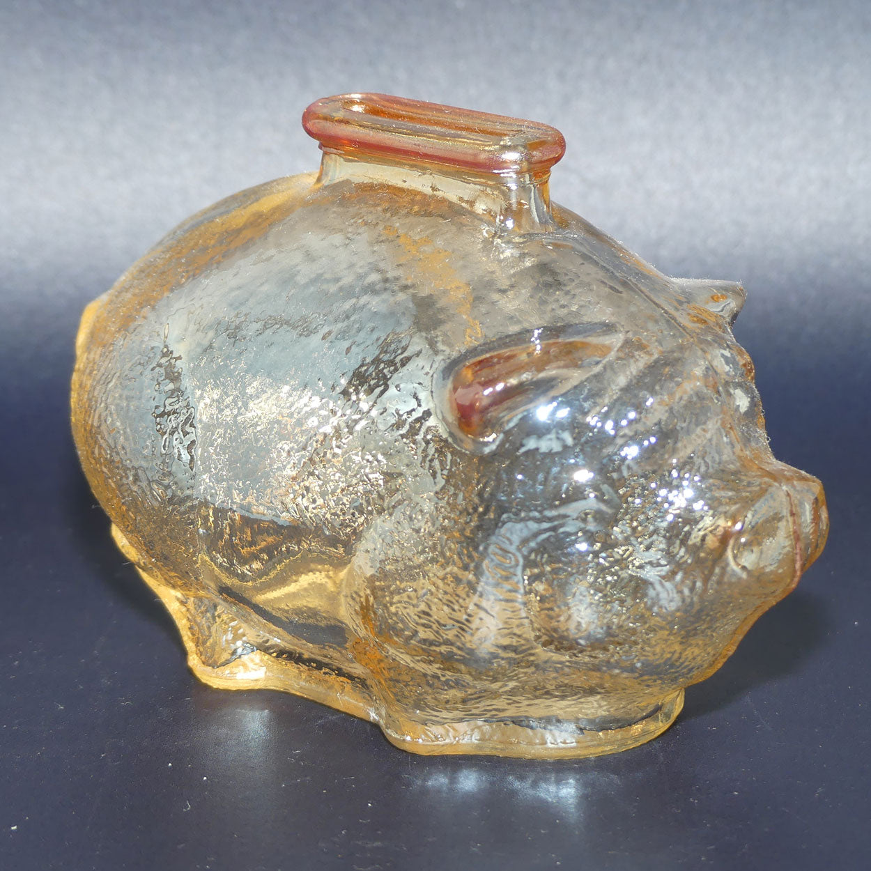 Light Marigold Carnival Glass Pig Money box