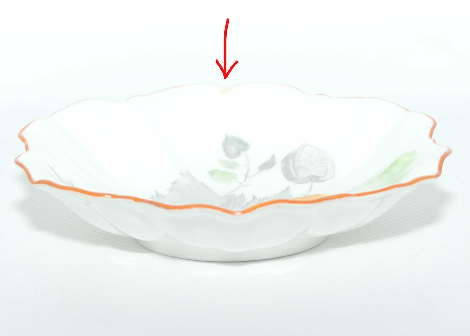 Shelley Orange trim and Orange Poppies pin dish