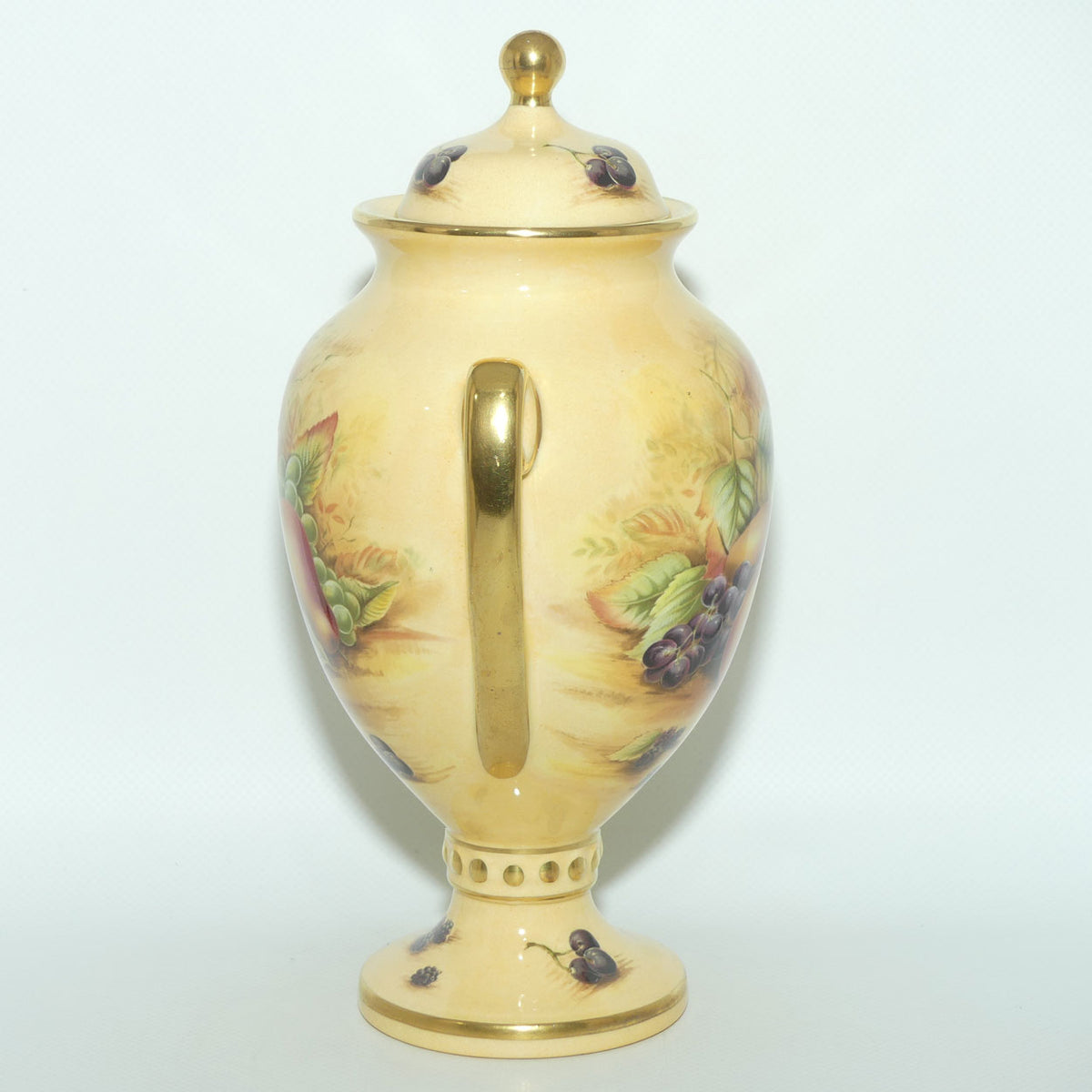 Aynsley Orchard Gold Lidded Urn with shaped handles | #1
