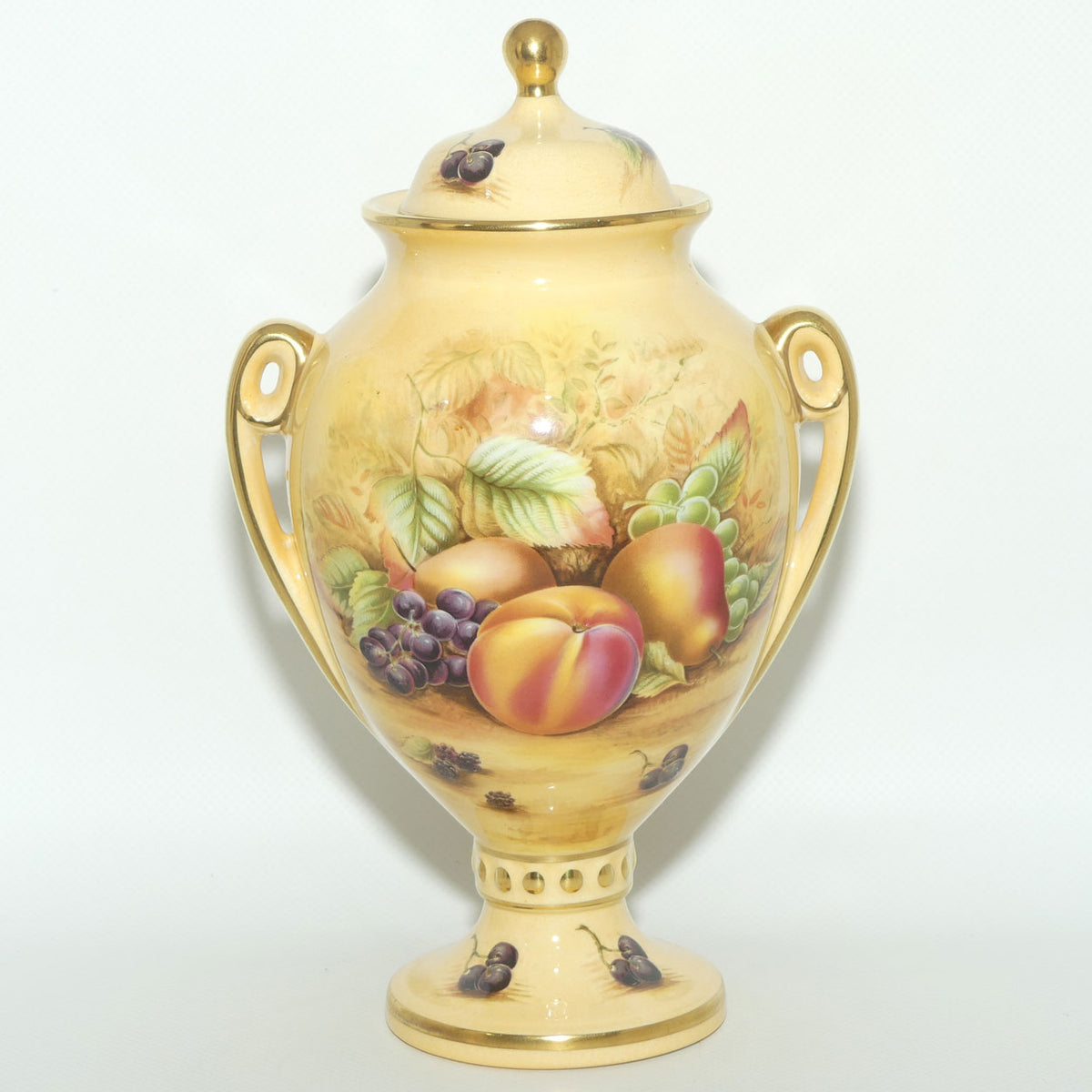Aynsley Orchard Gold Lidded Urn with shaped handles | #1