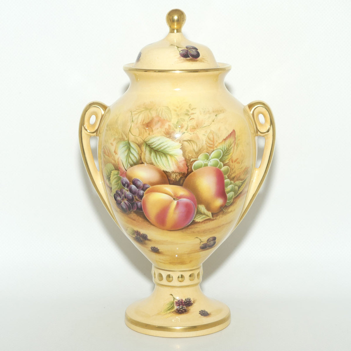 Aynsley Orchard Gold Lidded Urn with shaped handles | #1