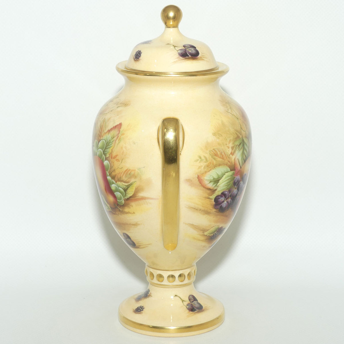 Aynsley Orchard Gold Lidded Urn with shaped handles | #2