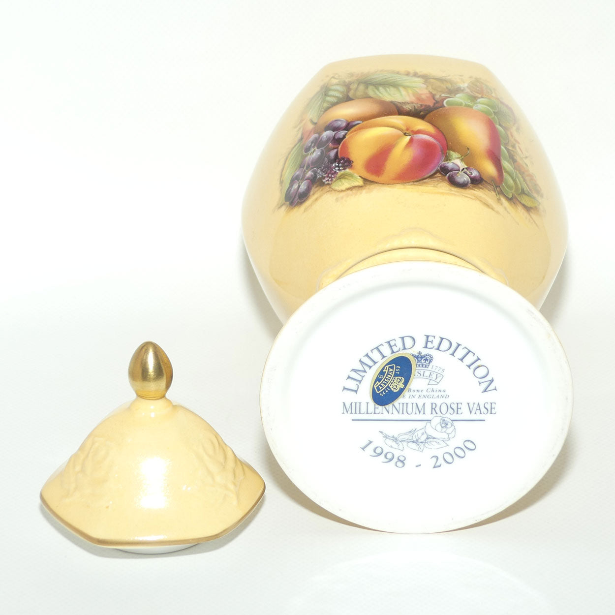 Aynsley Orchard Gold Millenium Rose Lidded vase | Limited Edition