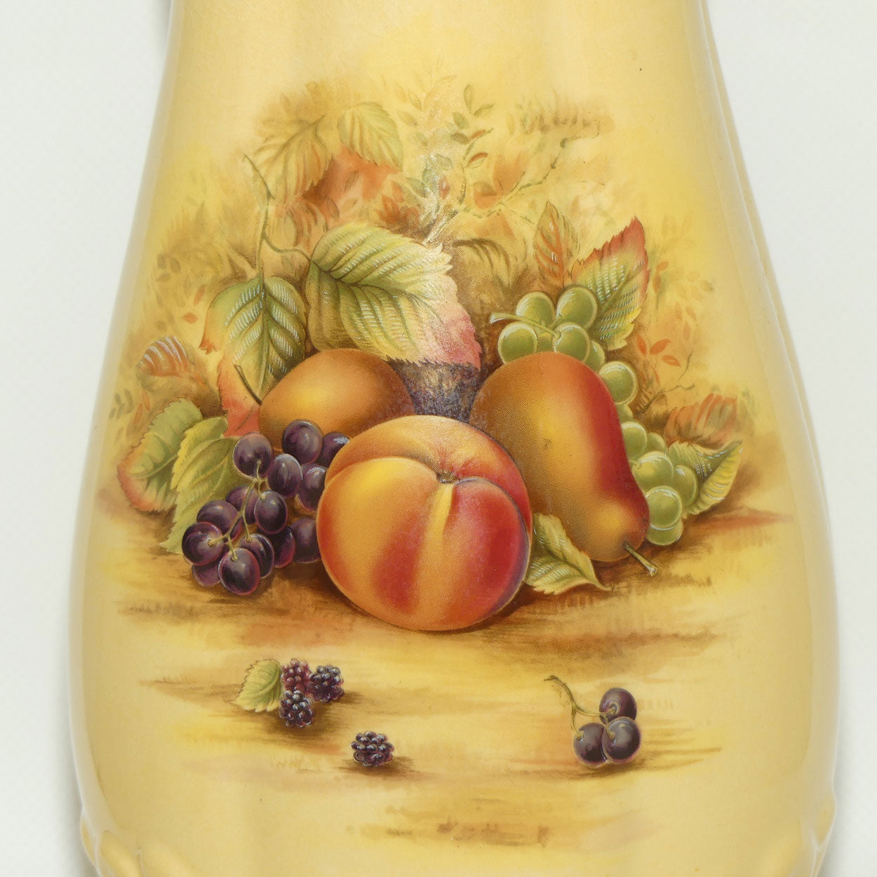 Aynsley Orchard Gold tall bulbous shape footed base vase | 27cm tall