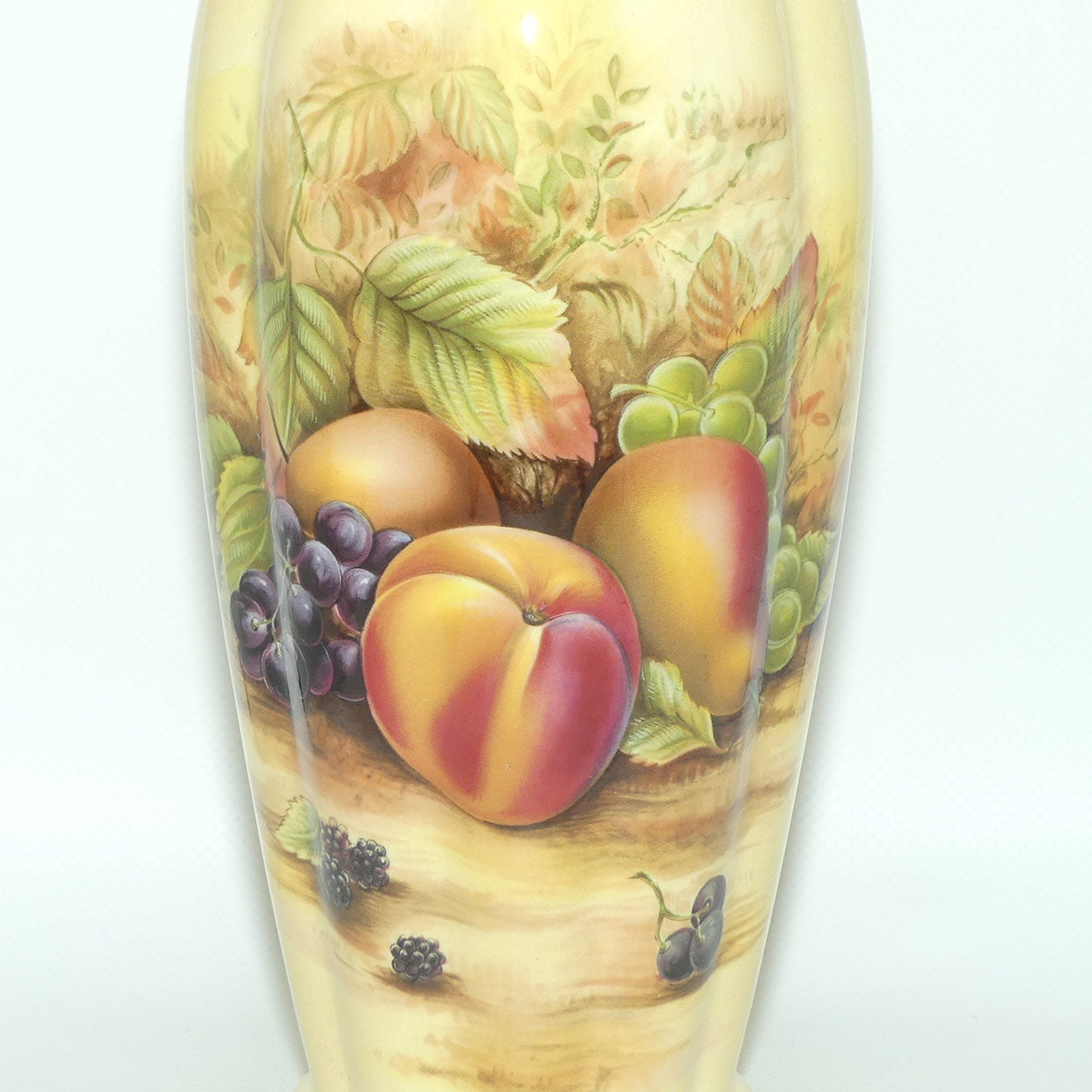 Aynsley Orchard Gold tall ribbed cylindrical vase | 23cm tall | #2