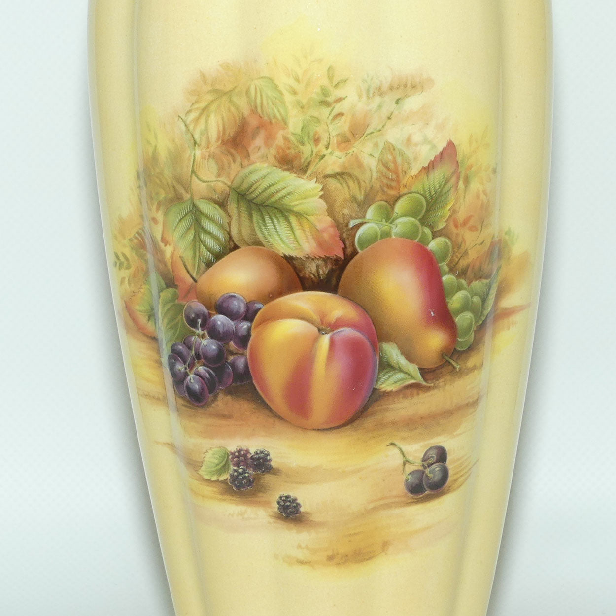 Aynsley Orchard Gold tall ribbed cylindrical vase | 23cm tall | #2