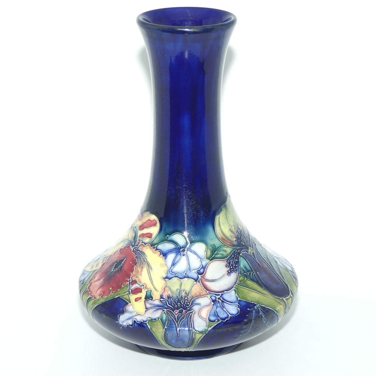 Walter Moorcroft Orchid on Blue Ground 62/12 vase