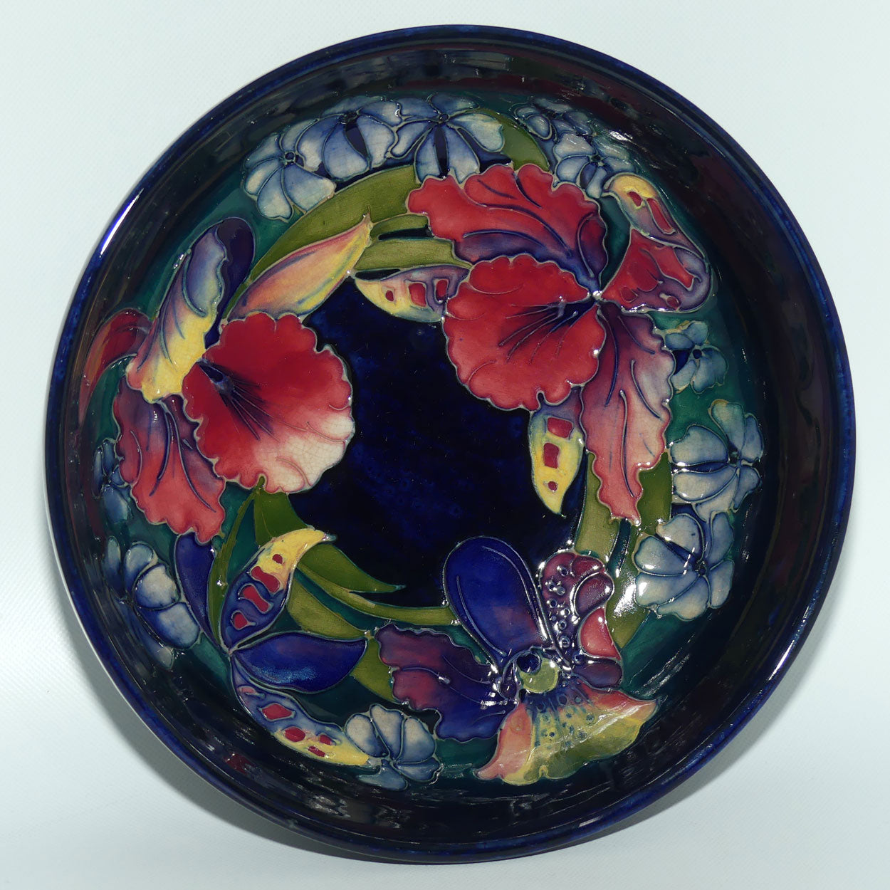 Walter Moorcroft Orchid (Blue) bowl | 22cm | #2