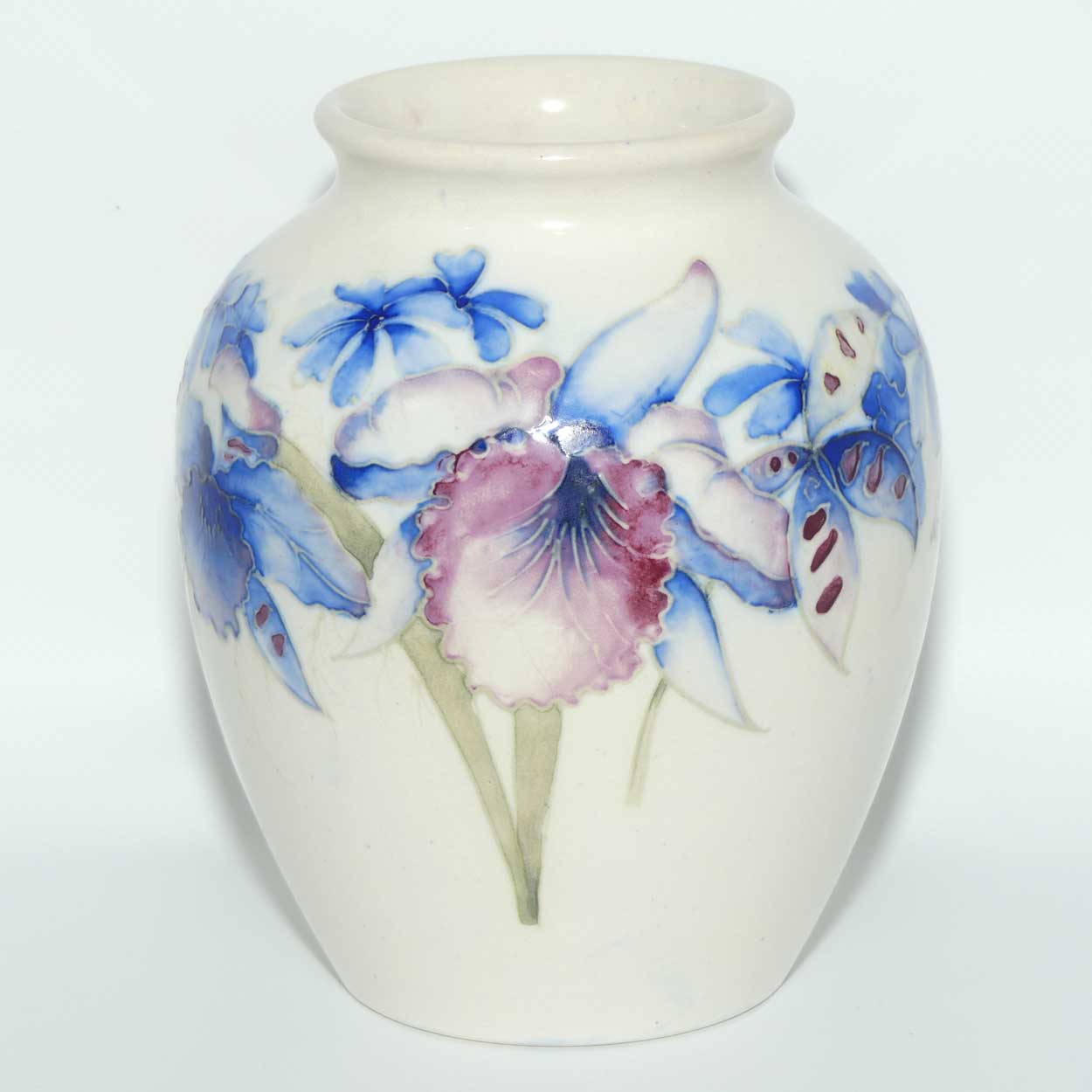 William Moorcroft Orchid salt glaze ovoid vase