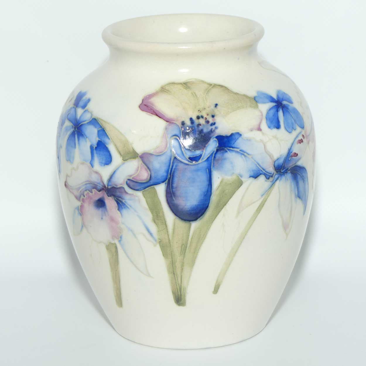 William Moorcroft Orchid salt glaze ovoid vase