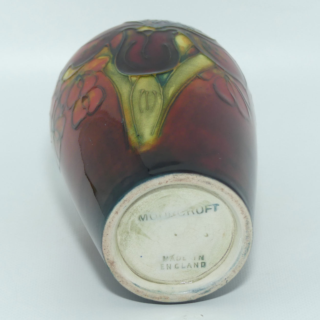 Walter Moorcroft Flambe Orchid tapering shape small vase