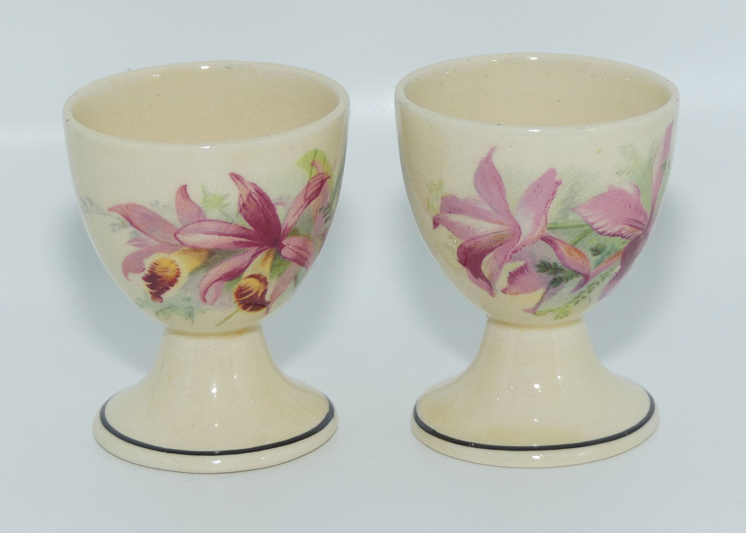Royal Doulton Orchids pair of footed egg cups | #1