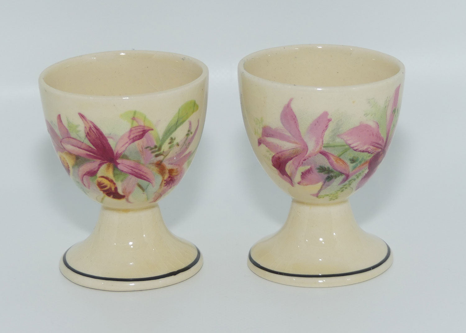 Royal Doulton Orchids pair of footed egg cups | #1