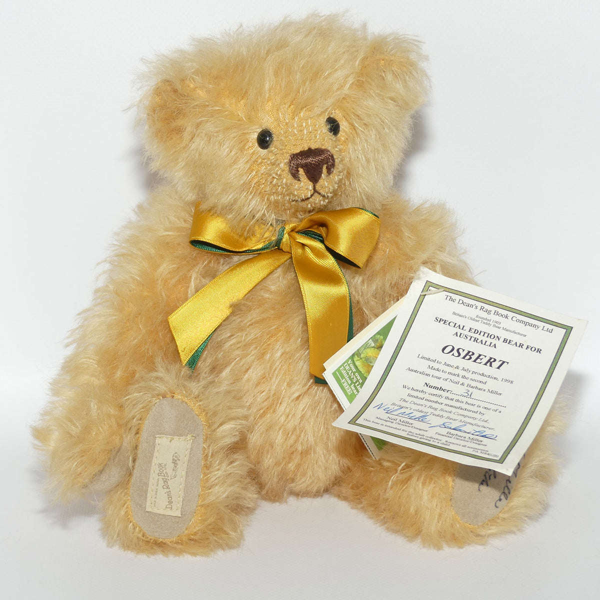 Dean's Rag Book Company Special Edition Bear for Australia | Osbert | LE #31