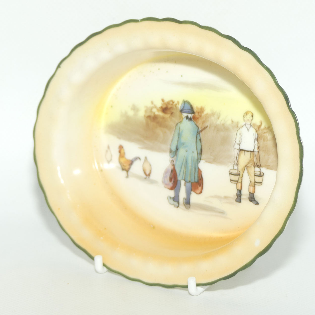 Royal Doulton Coaching Days oval dish E3804 #1 | Rare Scene | Passenger with bags and Youth with buckets