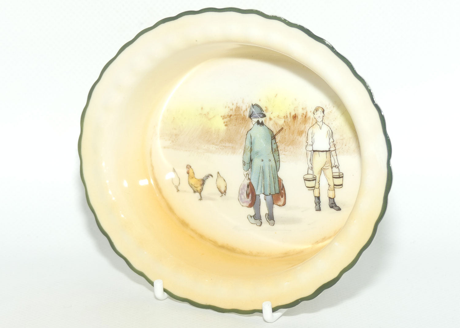 Royal Doulton Coaching Days oval dish E3804 #2 | Rare Scene | Passenger with bags and Youth with buckets