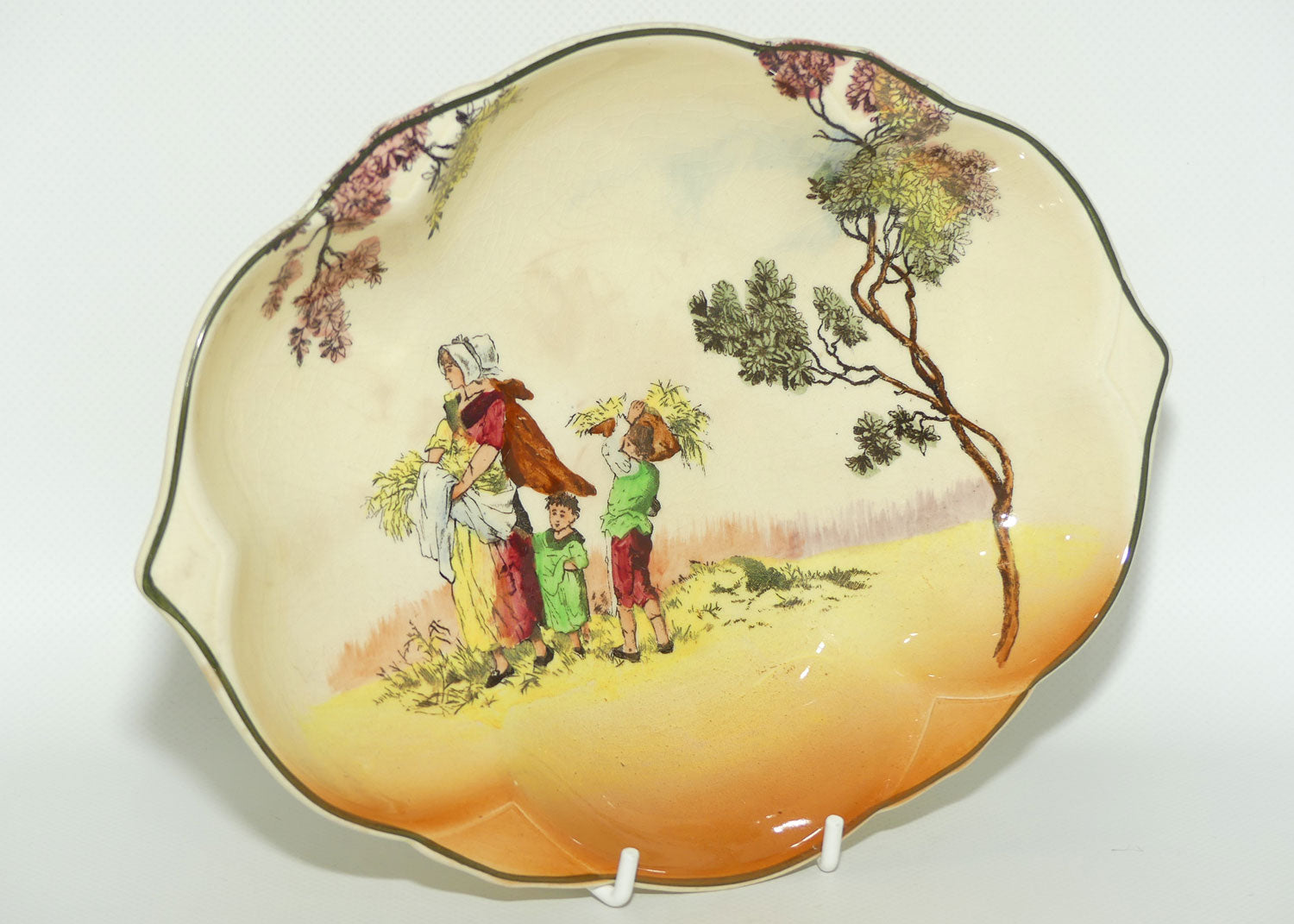 Royal Doulton Gleaners and Gypsies pointed oval bowl D6123