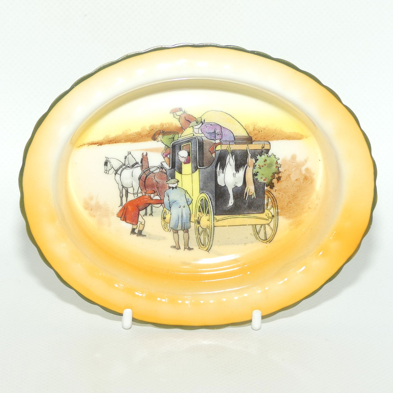 Royal Doulton Coaching Days oval dish E3804 | Tightening the Harness