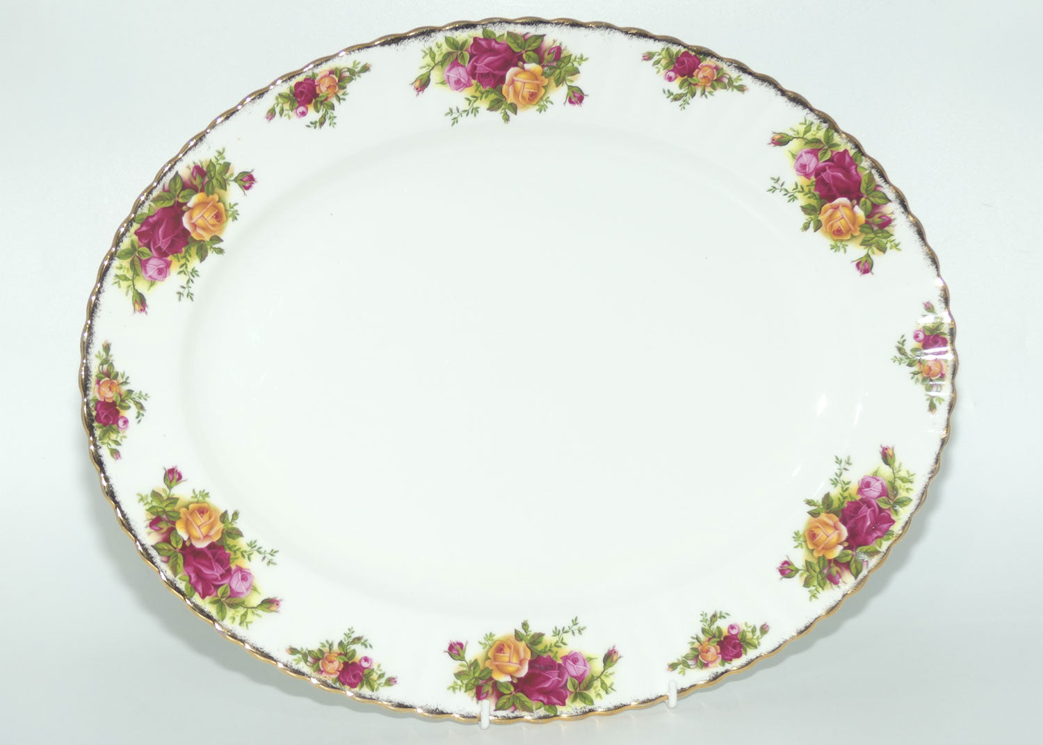 Royal Albert Bone China England Old Country Roses oval meat platter | 38cm | early backstamp |#2|