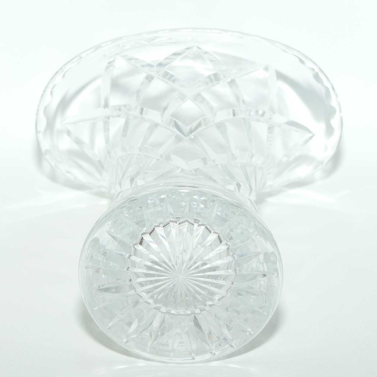 Diamond Cut Crystal wide mouth vase