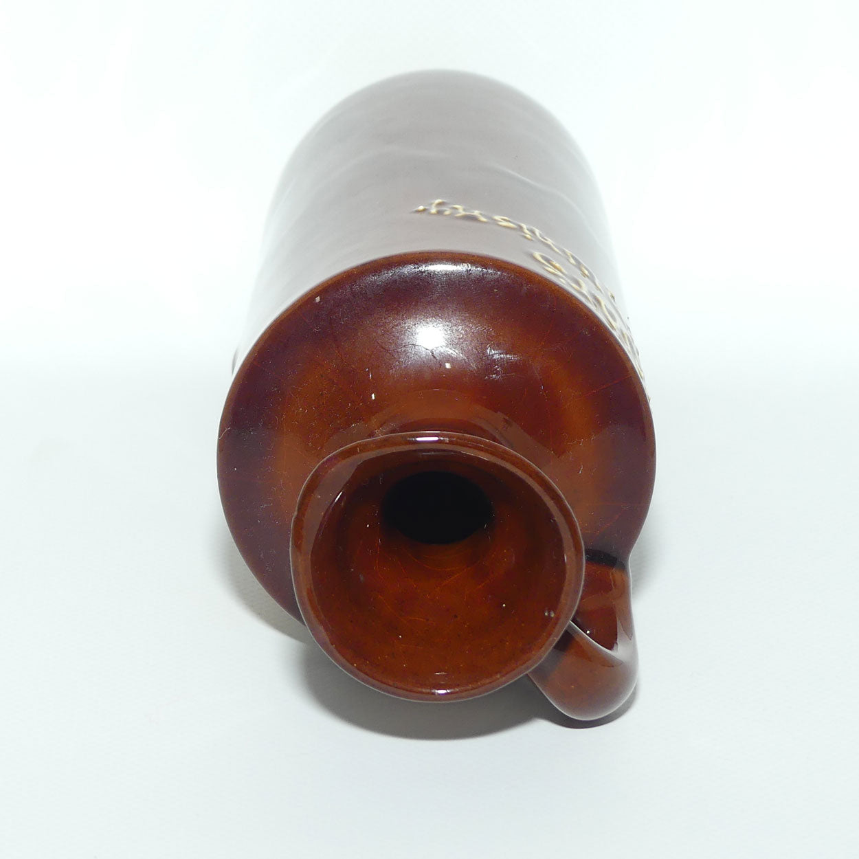 Royal Doulton Kingsware Oyez Oyez tall cylindrical flask | Dewars Scotch Whisky