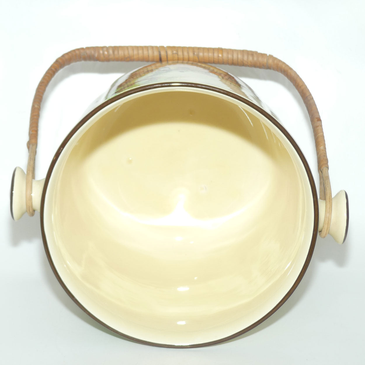 Royal Doulton Country Garden chamber pail with wicker handle D4932